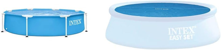 Intex Frame Pool Set Rondo Ø 244 x 51 cm, 28205NP & Solar Cover Pool - Solarabdeckplane - Ø 244 cm -