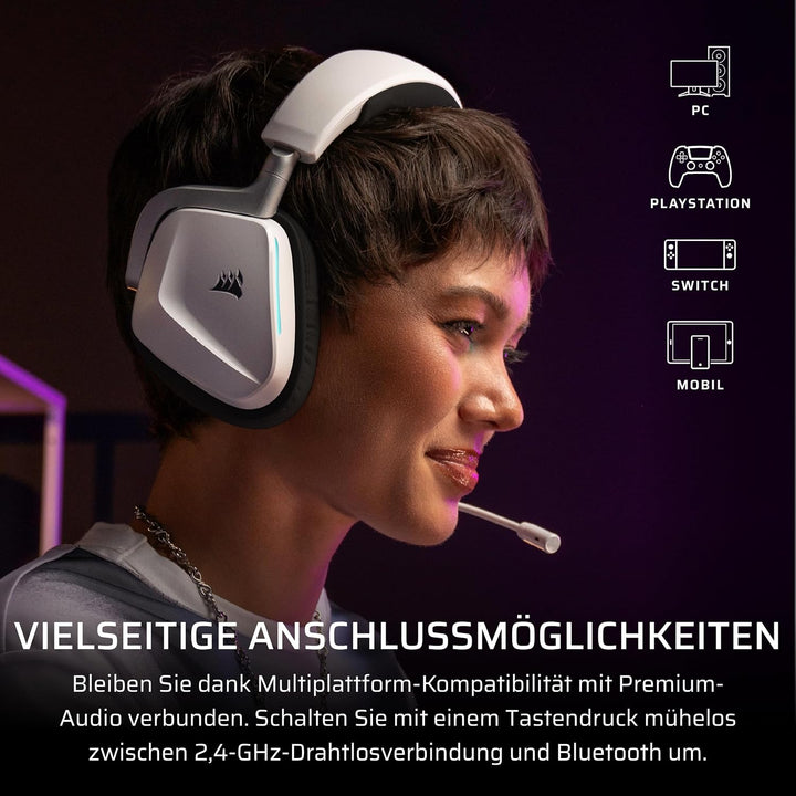 Corsair Void v2 Wireless Gaming-Headset mit Bluetooth – Dual Tone | Dolby Atmos, Duale Wireless-Mult
