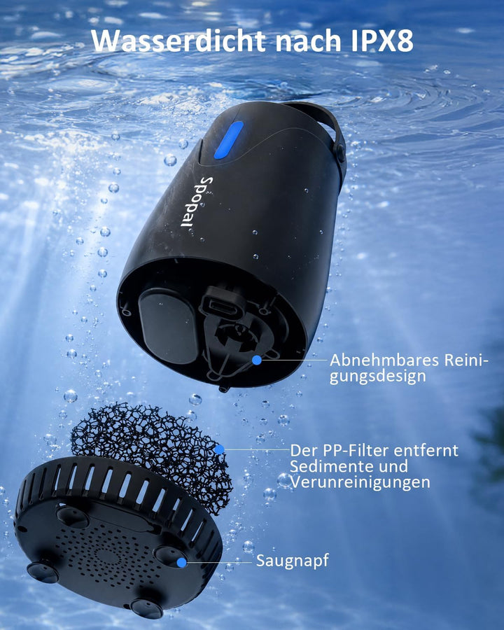 Spopal Campingdusche mit Pumpe [8000mAh], Tragbare Campingdusche mit Temperaturmessung, Farbiger Nac