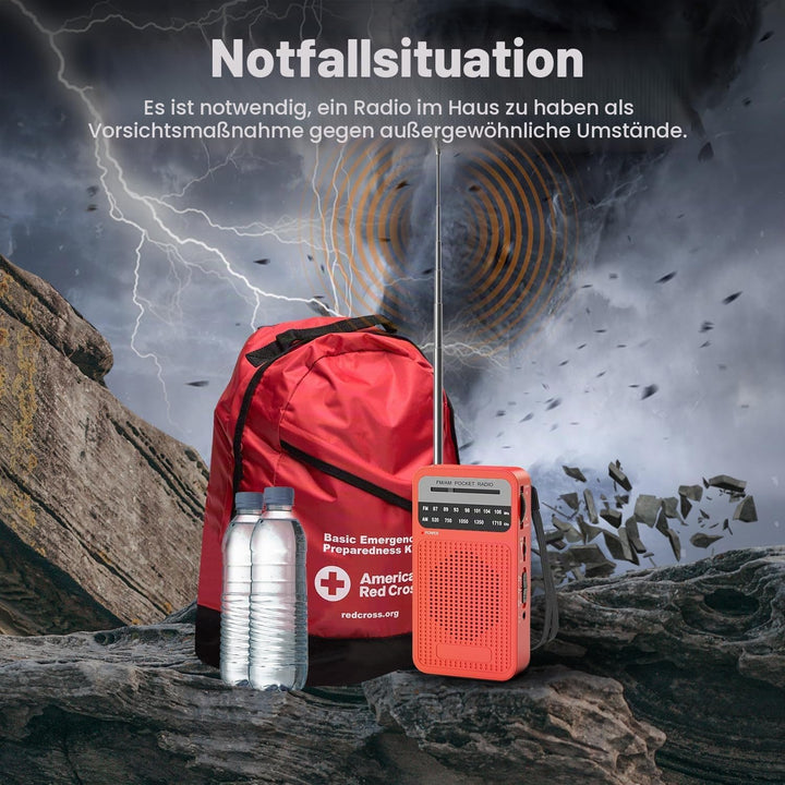 Taschenradio Batteriebetrieben FM/AM, Kleines Radio mit Eingebautem Stereolautsprecher/Kopfhöreransc