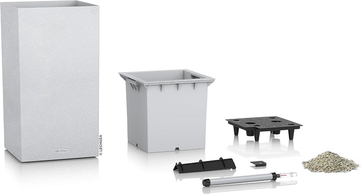 Lechuza Canto Stone 30 high All-in-One Set quarzweiss 13607 30x30x56 cm Quarzweiss, 30x30x56 cm Quar