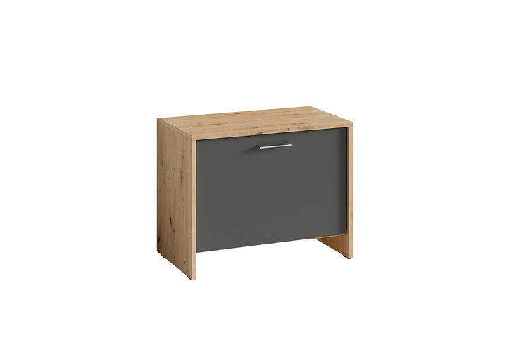 byLIVING Sitzbank Ben/Schuhschrank in Artisan Eiche-Optik Hellbraun/Front anthrazit/kleine Flur-Komm