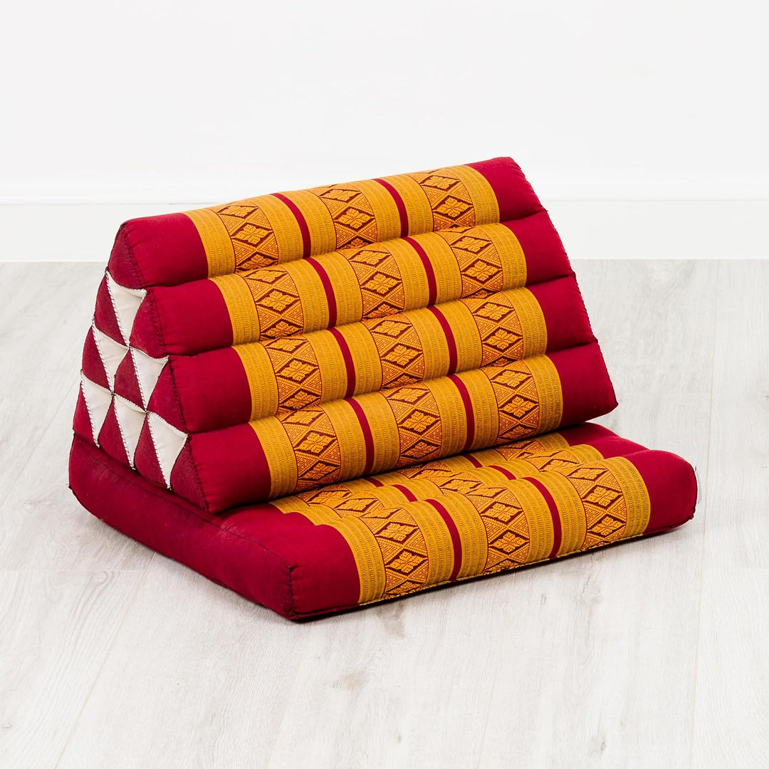 livasia Thaikissen mit 1 Auflage, Dreieckskissen mit Sitzkissen, Keilkissen mit Kapok, Rückenkissen