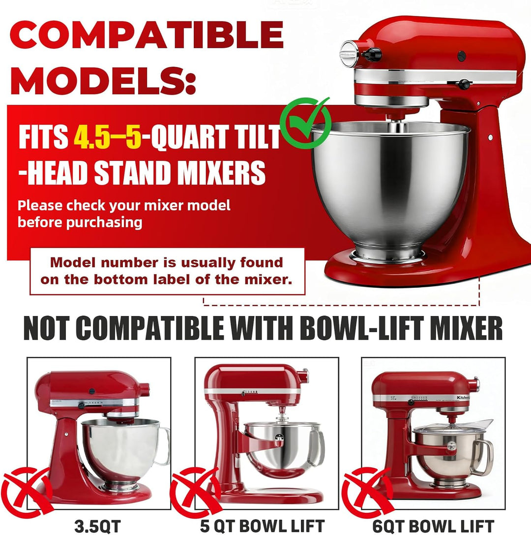 Edelstahl Knethaken für KitchenAid 4,5/5qt Kippkopf K45DH für Knethaken KitchenAid Edelstahl Zubehör
