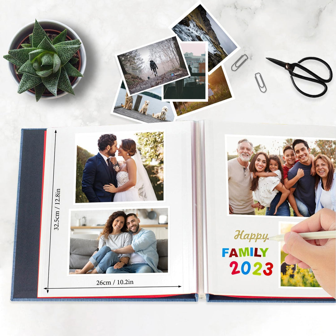 AIOR Selbstklebende 10x15 Fotoalbum Einkleben und zum Selbstgestalten Gross Leinen Fotoalben mit 40