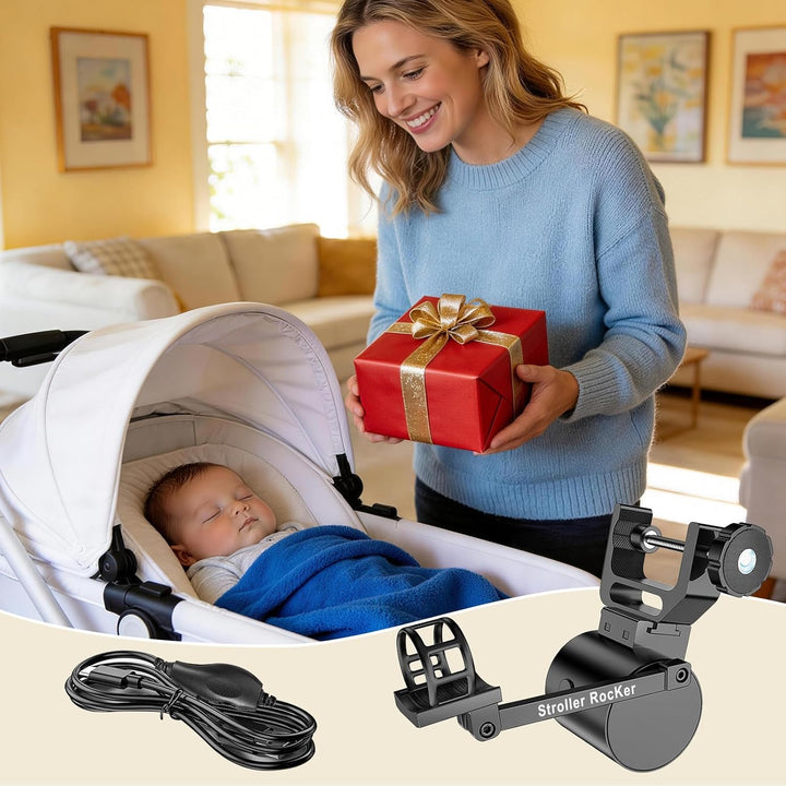 Kinderwagenschaukler, Unterstütztes Schaukeln des Kinderwagens, Baby Schlafhilfe, Sanftes Schaukeln,