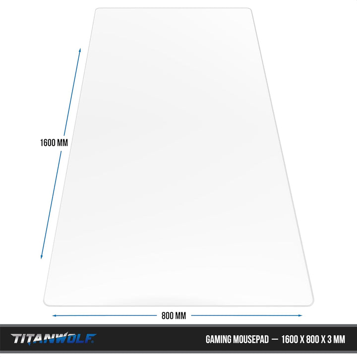 Titanwolf - XXXL Übergrösse Mauspad 1600x800mm - Gaming Mousepad Gross - 160x80 cm Tischunterlage La