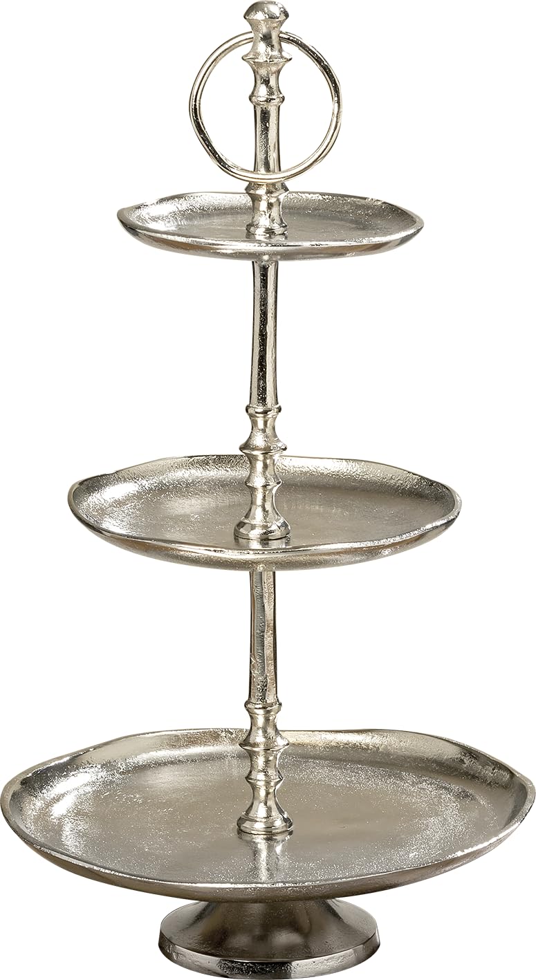 Boltze Deco-Etagere Flaire Silber Aluminium h48 C