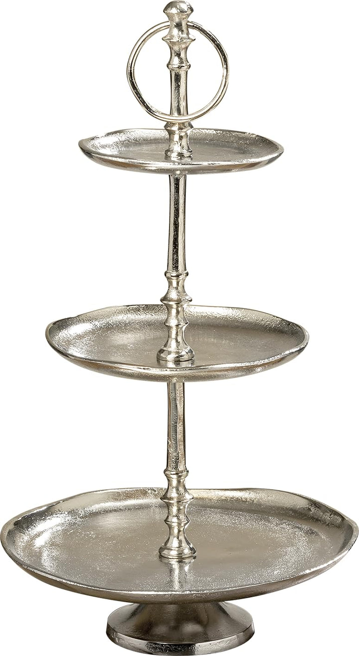 Boltze Deco-Etagere Flaire Silber Aluminium h48 C