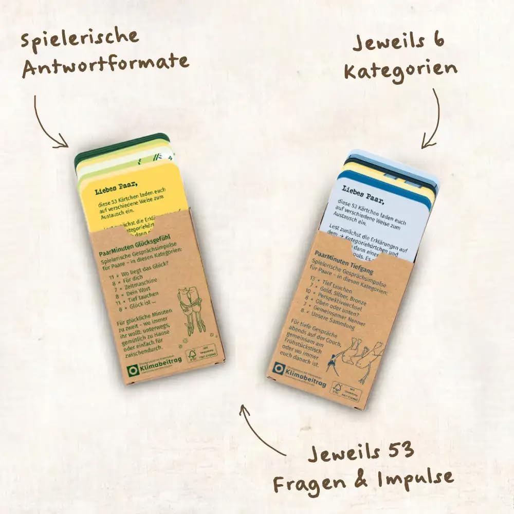 Das Neue PaarMinuten Doppelpack – 2 Spiele mit je 53 interaktiven Gesprächsimpulsen für Paare – Vale