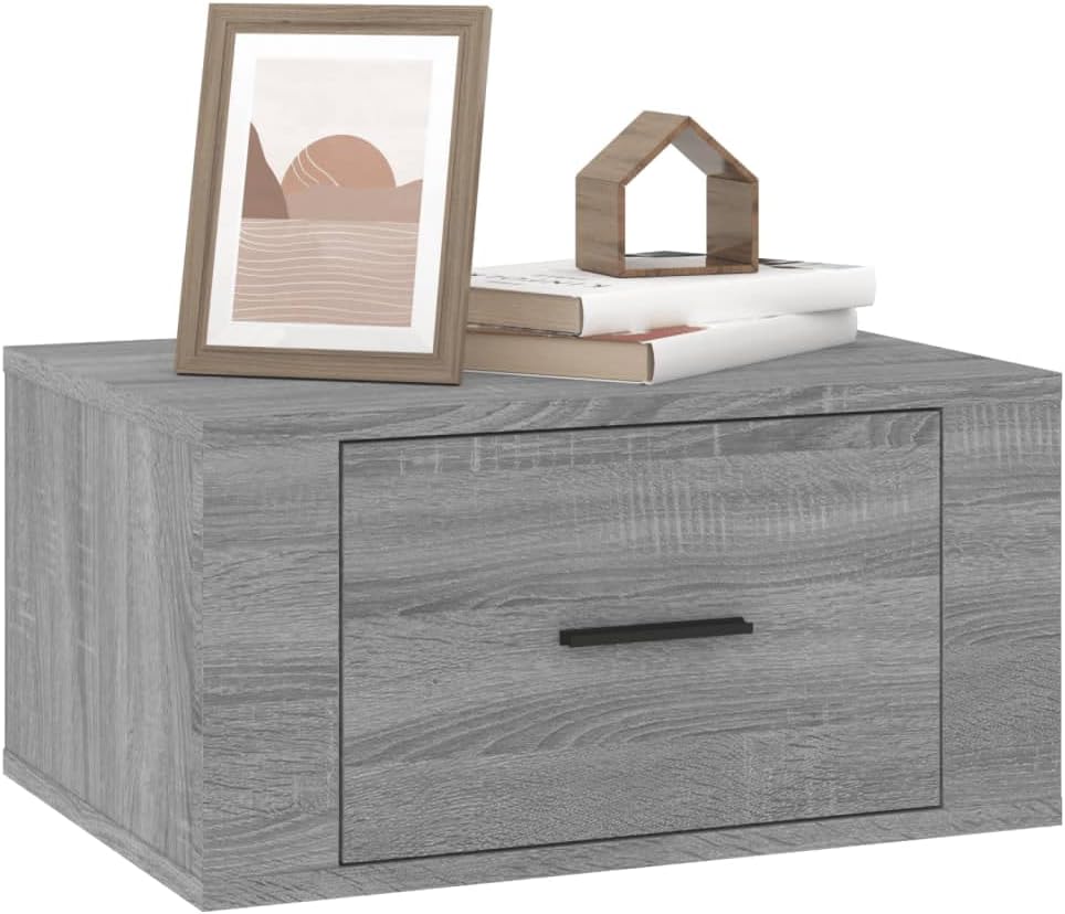 FIRBNUS Nachtschränkchen Nachtkommode Wand-Nachttisch Grau Sonoma 50x36x25 cm Bett Kommode Nachtschr