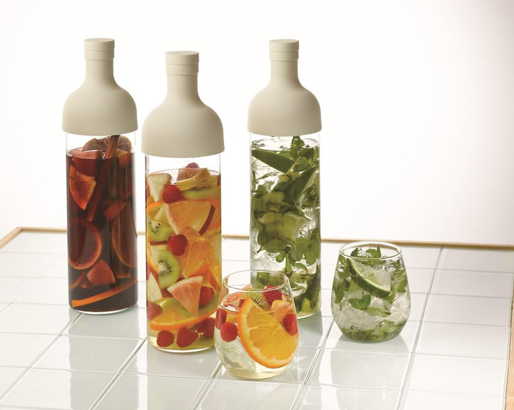 Hario Kaltbrau-Teeflasche mit Filtereinsatz 750ml weiss 750ml Cremeweiss, 750ml Cremeweiss