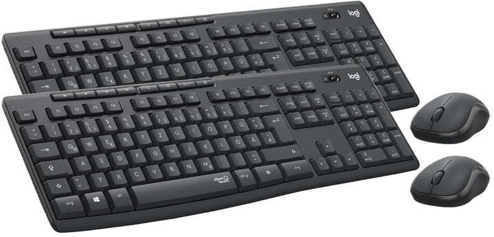 Logitech MK295 kabelloses Tastatur-Maus-Set mit SilentTouch-Technologie, Shortcut-Tasten, optischer