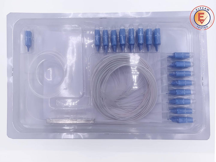 Elfcam® - Optischer Splitter Glasfaser-PLC-Splitter (Fasersplitter) SC/UPC Simplex Singlemode 0,9 mm