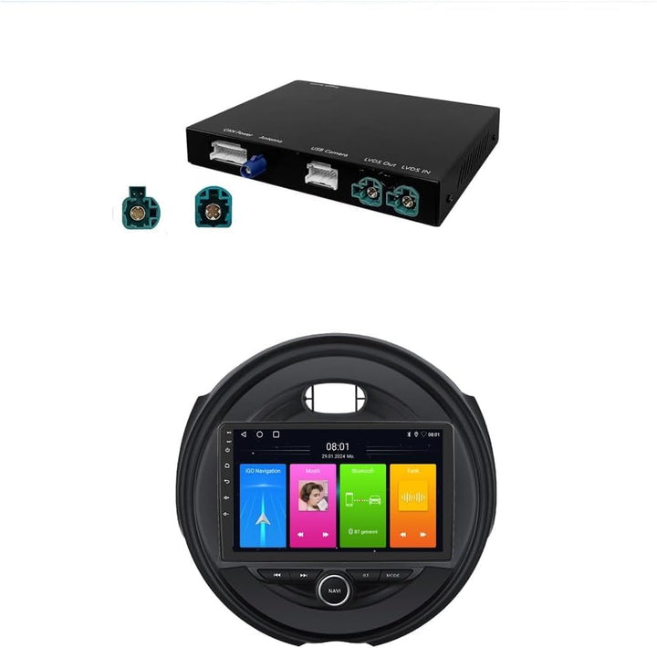 EVO Smart Box Carplay Android Retrofit Kit Decoder Kompatibel mit BMW Mini R55 R56 R57 R58 R60 R61 F