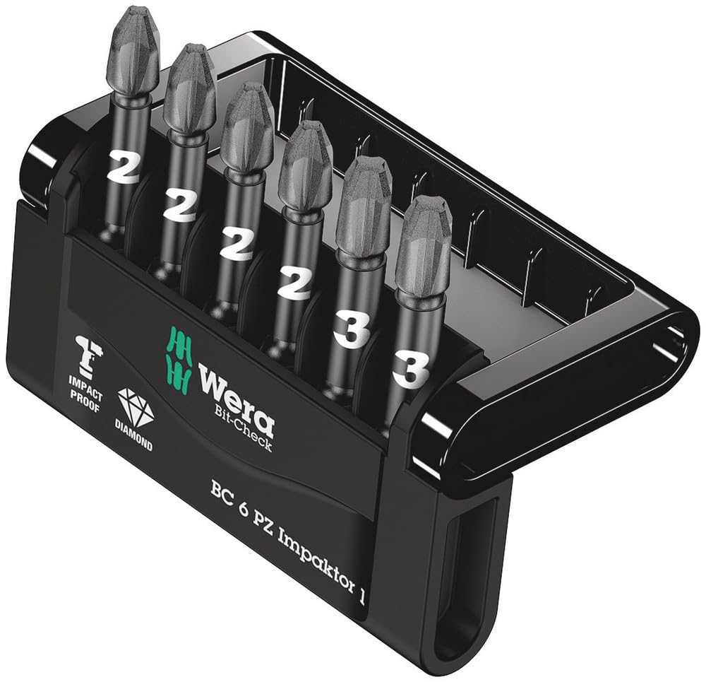 Wera Bit-Sortiment, Bit-Check 6 PZ Impaktor 1, 6-teilig, 05057692001 Bit-Check 6 PZ Impaktor 1 Singl