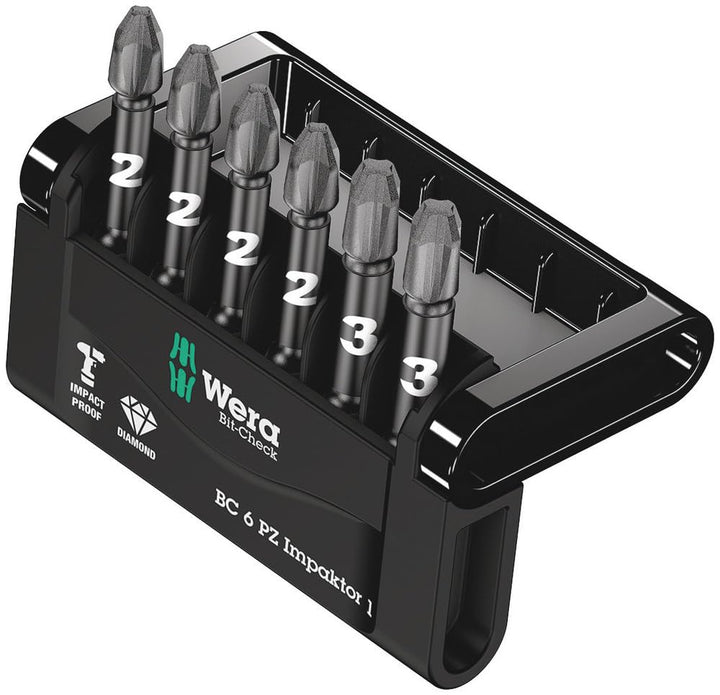Wera Bit-Sortiment, Bit-Check 6 PZ Impaktor 1, 6-teilig, 05057692001 Bit-Check 6 PZ Impaktor 1 Singl