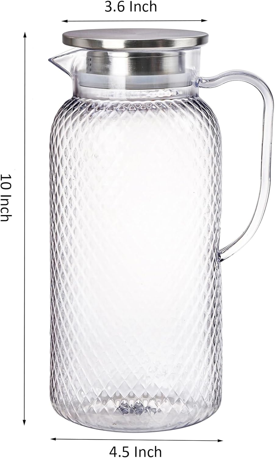 Nicunom 2 Stück Kunststoff-Krug mit Deckel, 2 Liter Wasserkrug für Kühlschrank, BPA-frei, Eisteekrüg