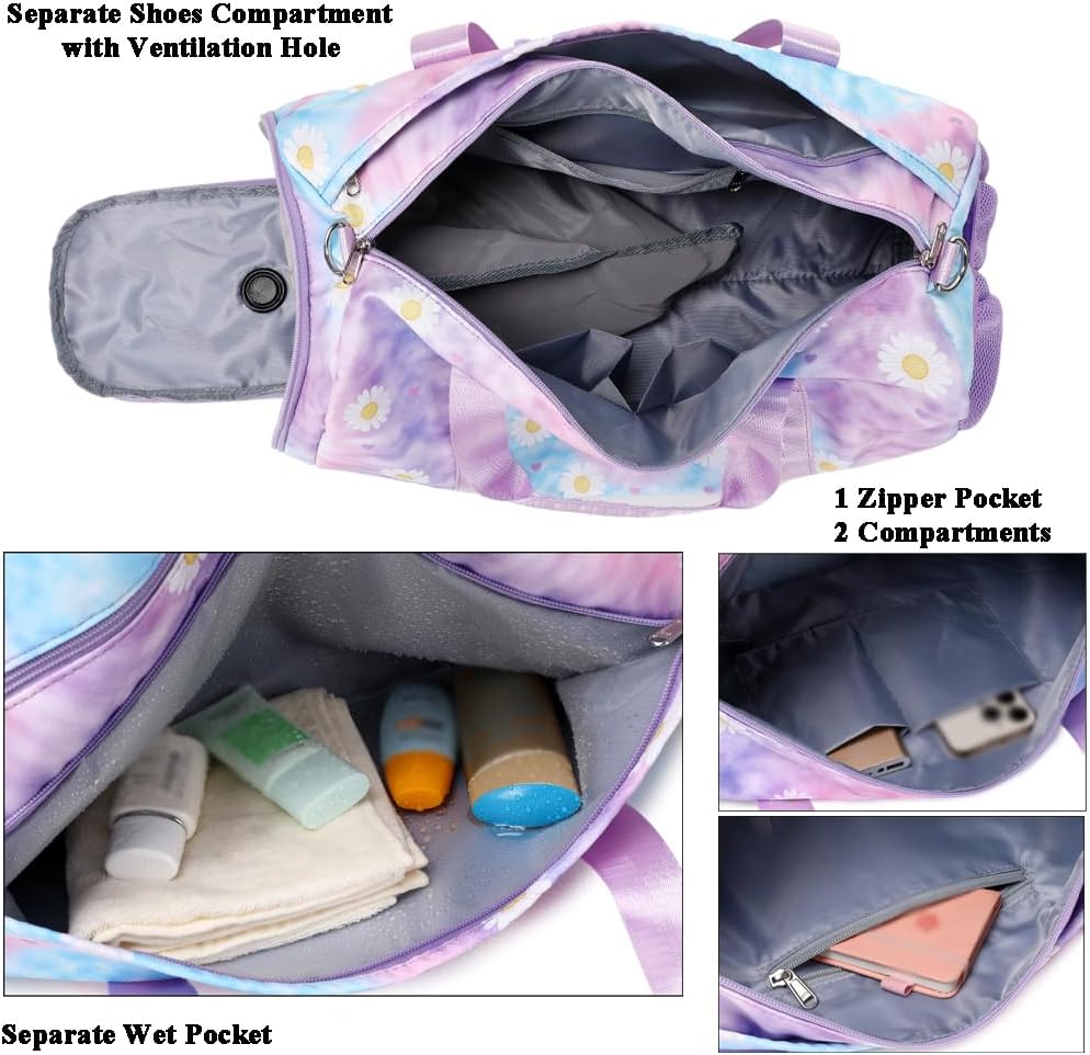 Sporttasche Mädchen Kindertaschen Kinder Reisetasche Mädchen Sports Duffel Schwimmtasche Klassische