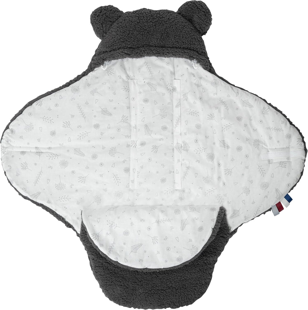 Bellochi Babydecke 90x90 cm aus Baumwolle | Warme Einschlagdecke für Kinderwagen & Babyschale | Grau