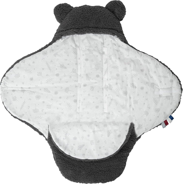 Bellochi Babydecke 90x90 cm aus Baumwolle | Warme Einschlagdecke für Kinderwagen & Babyschale | Grau