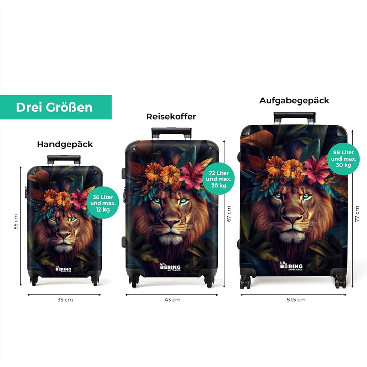 NoBoringSuitcases.com® Koffer XL Gross 77x51.5x28 cm Hartschale Reisekoffer 4 Rollen Leicht Koffer T