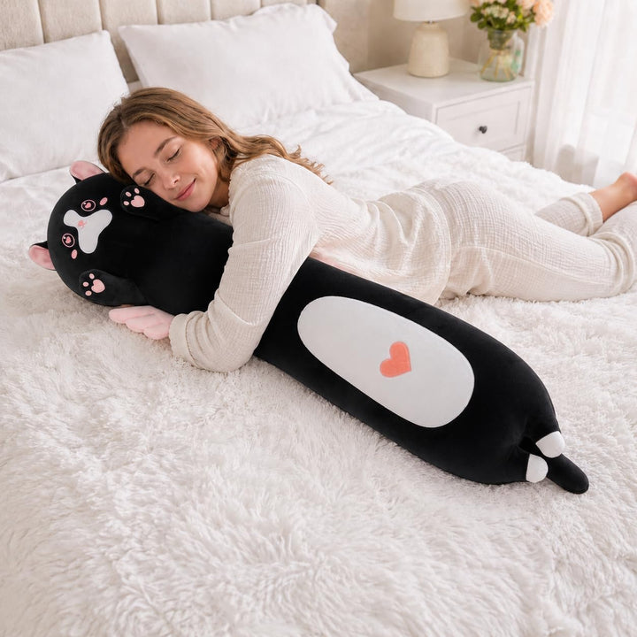 SNOWOLF Angell Cat Kuscheltier Katze Weiches Cute Plüsch Katzenkissen Seitenschläferkissen Kinder Er