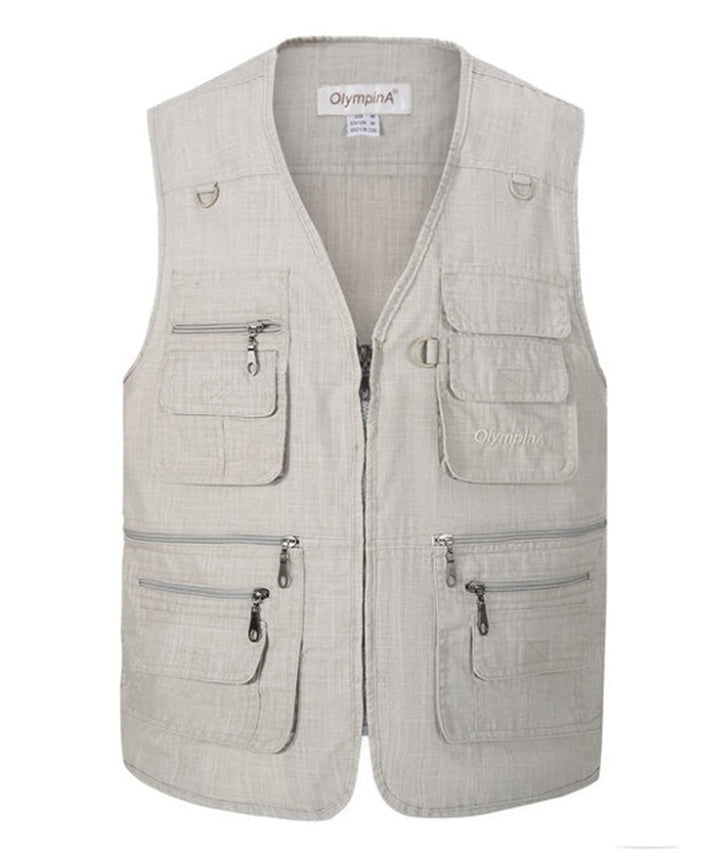 Herren Outdoor Anglerweste mit vielen praktischen Taschen Sommer Atmungsaktiv Multifunktionsweste Le