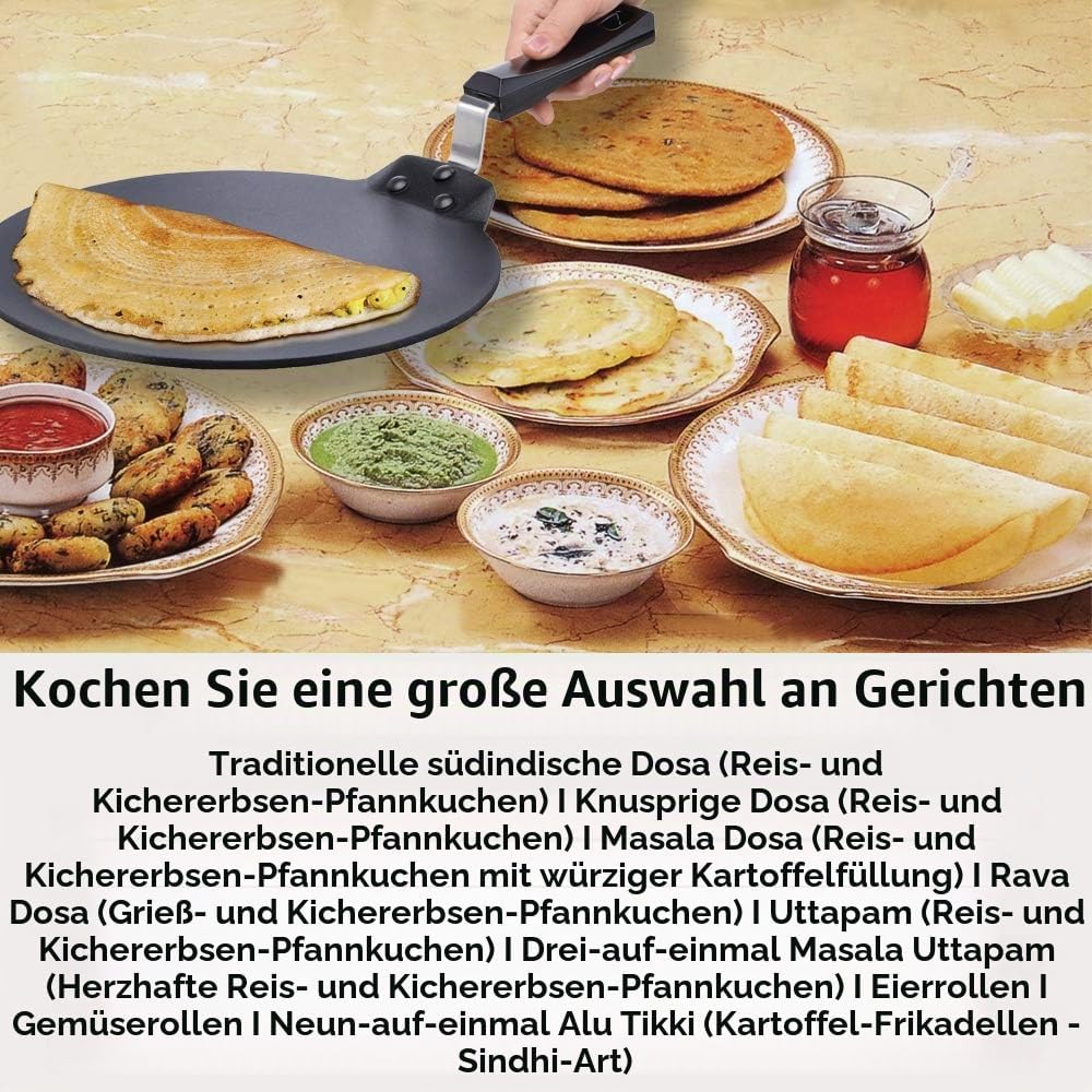 HAWKINS Futura Dosa Tava Grillplatte, antihaftbeschichtet, 27,9 cm, Schwarz 11-inch, 11-inch