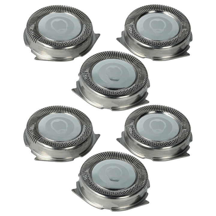 vhbw 6x Scherköpfe Ersatz für Philips HQ6 für Elektrorasierer, Silber