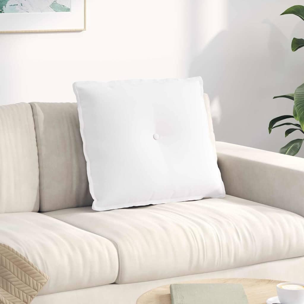 vidaXL Rückenkissen Weiss 60 x 19 x 50 cm Stoff, Wohnzimmer, rechteckige Kissen, modernes Plüschcove