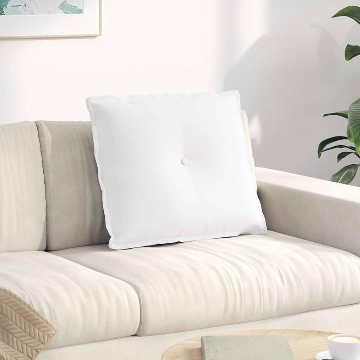 vidaXL Rückenkissen Weiss 60 x 19 x 50 cm Stoff, Wohnzimmer, rechteckige Kissen, modernes Plüschcove