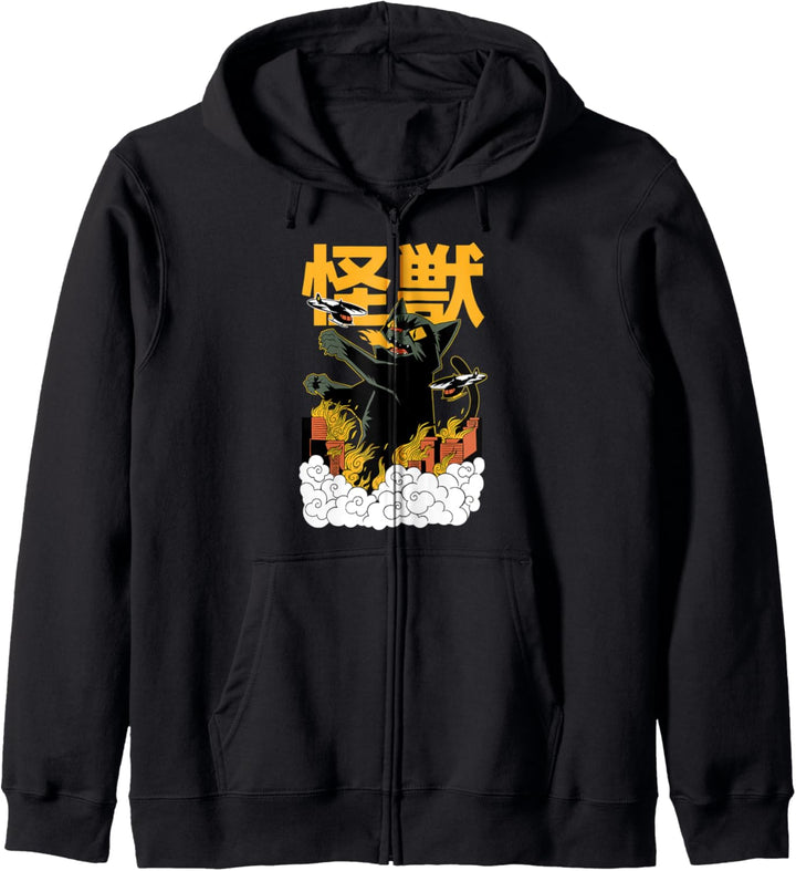 Riesige Kaiju Monster Katze | Cooles Japanisches Katzenmotiv Kapuzenjacke
