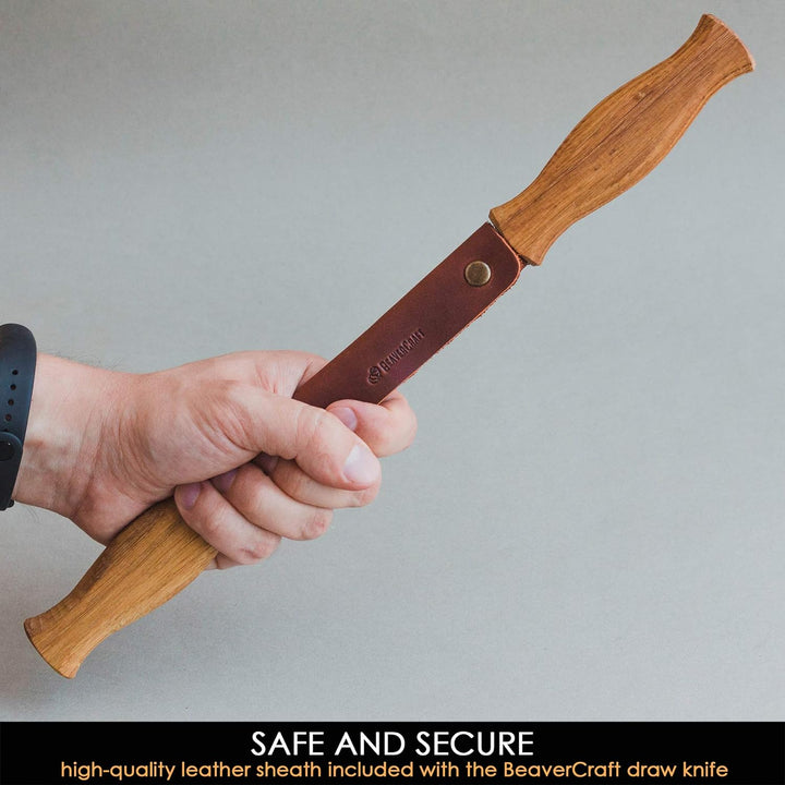 BeaverCraft Ziehmesser mit Lederscheide DK1S-4,3" Straight Shave Knife Holzschnitzwerkzeuge Handwerk