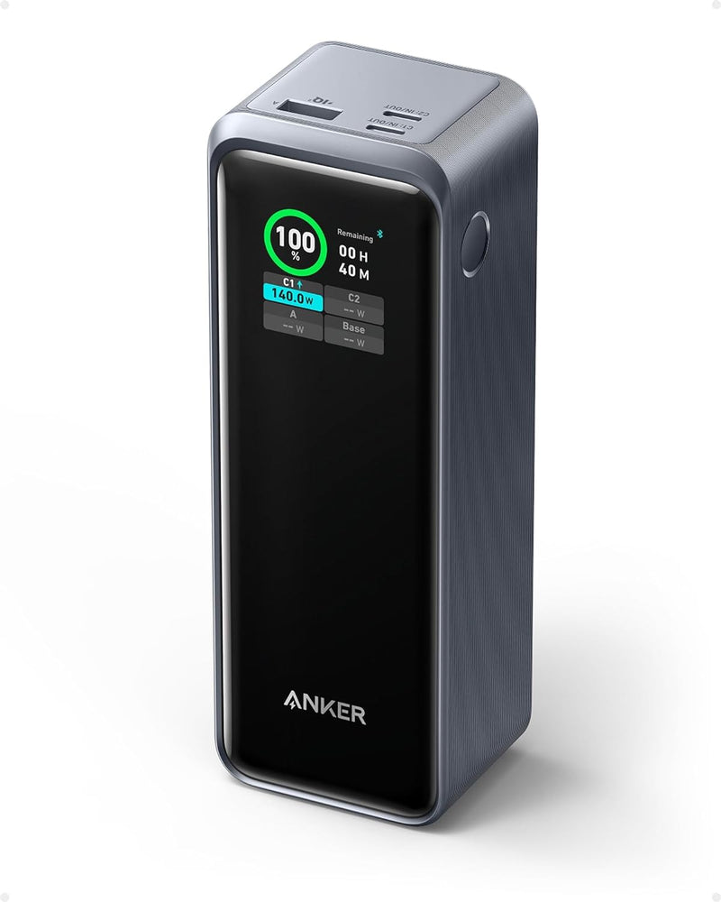 Anker Prime 27.650mAh Power Bank (250W), 3-Port Powerbank, Smarte App Kontrolle, Kompatibel mit MacB