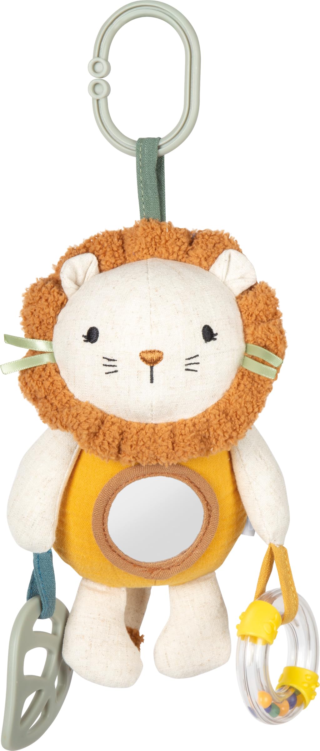 small Foot Babyspielzeug Hängefigur aus Stoff „Little Lion“, multifunktionales Stofftier, mit Beissr
