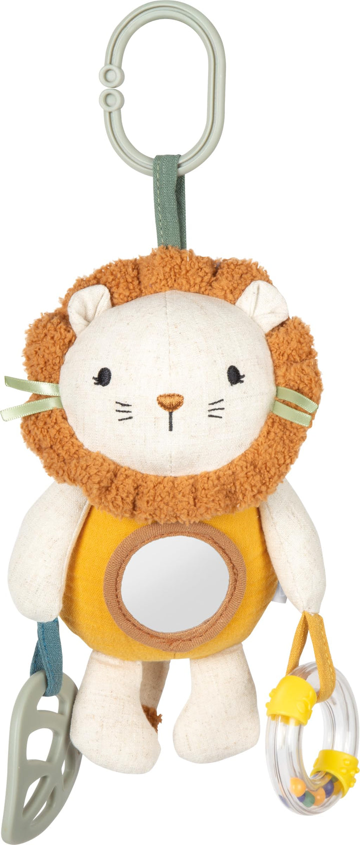 small Foot Babyspielzeug Hängefigur aus Stoff „Little Lion“, multifunktionales Stofftier, mit Beissr