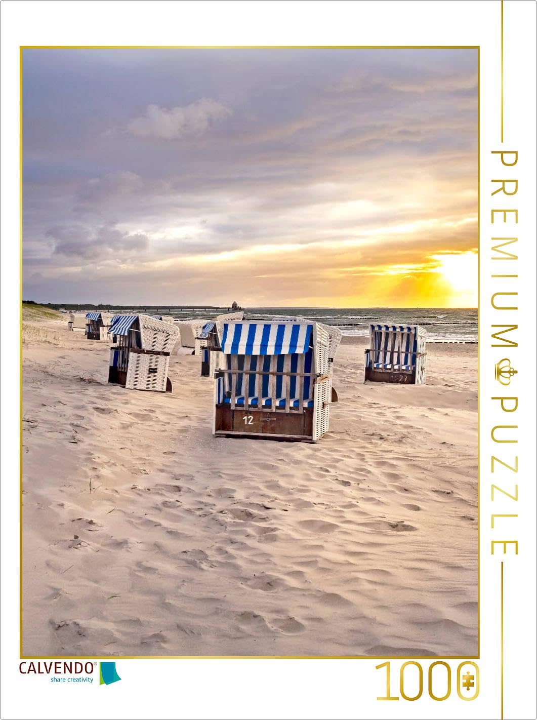CALVENDO Puzzle Strandkörbe am Ostseestrand von Zingst 1000 Teile Lege-Grösse 48 x 64 cm Foto-Puzzle