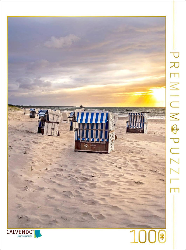 CALVENDO Puzzle Strandkörbe am Ostseestrand von Zingst 1000 Teile Lege-Grösse 48 x 64 cm Foto-Puzzle