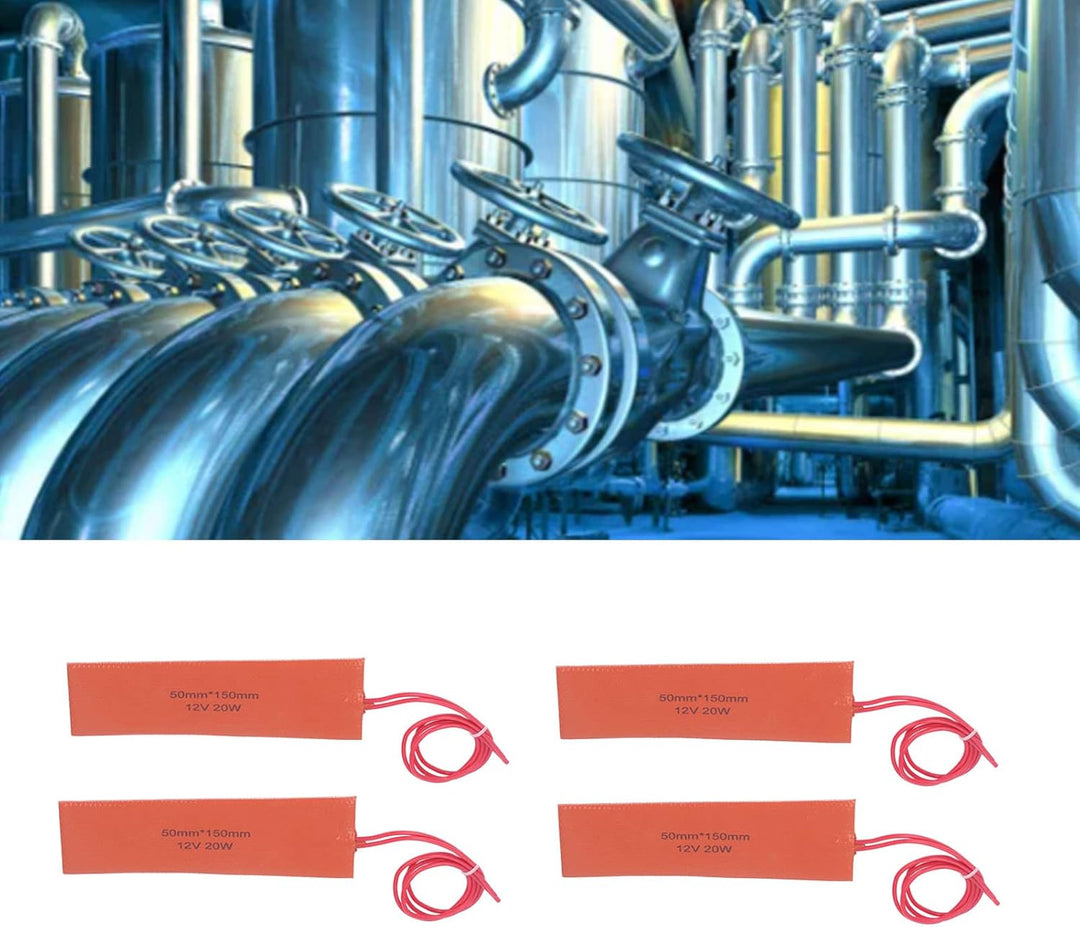 12V 20W Silikon-Heizkissen, 4 Stück Silikonkautschuk-Heizkissen Flexible Heizmatte für Industrieanla
