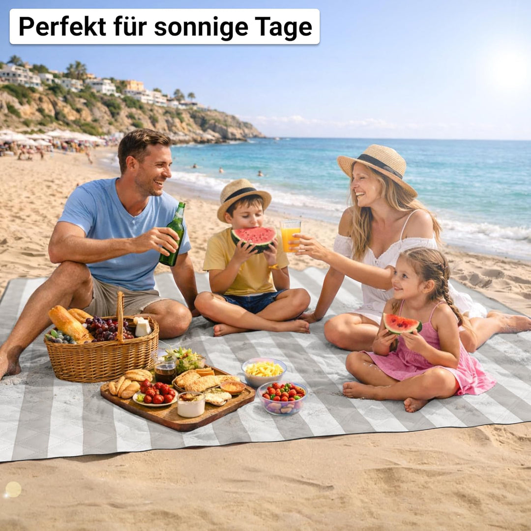 HOEL Picknickdecke 200x200 cm wasserabweisend + isoliert - Strandmatte gepolstert XXL - Picknickdeck