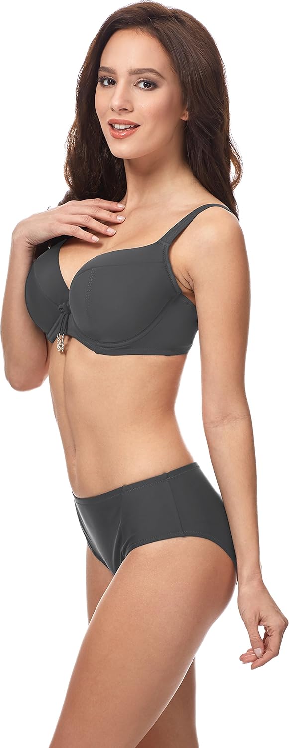 Merry Style Damen Bikini Oberteil CD 80C Graphite (9154), 80C Graphite (9154)