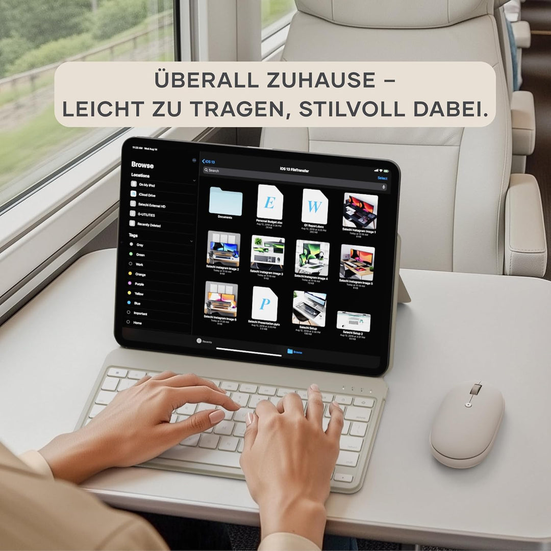 SATECHI OntheGo™ Bluetooth Computermaus, wiederaufladbarer USB-C Akku, Verbindung mit bis zu 3 Gerät