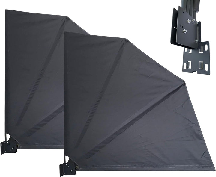 QUICK STAR 2 Stück Sichtschutz Fächer 140x140cm Anthrazit Easy Mount Wandplatte Balkon Trennwand Win