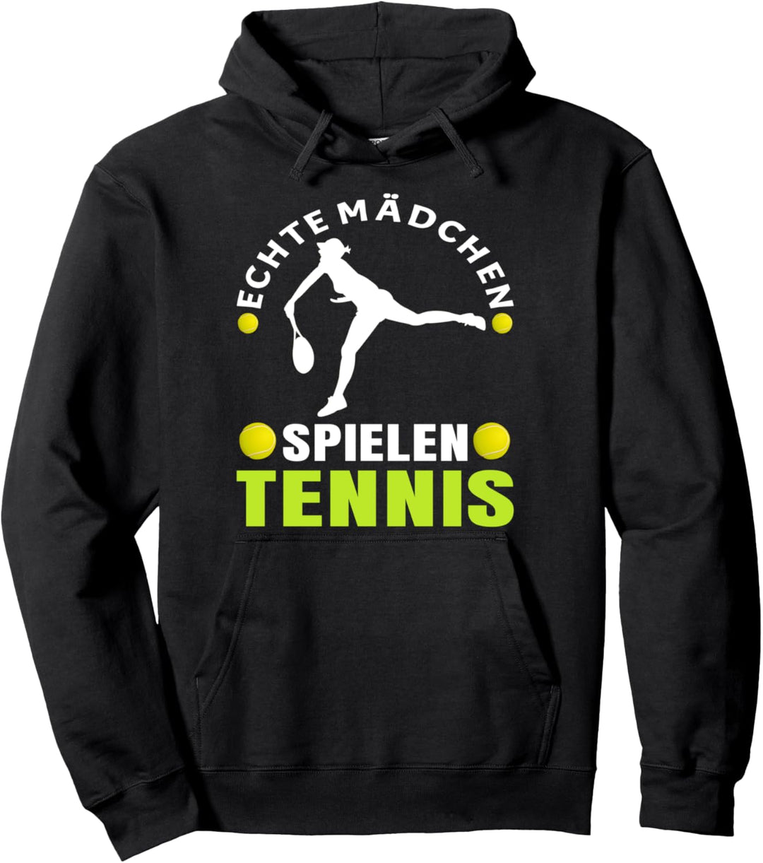 Tennisspieler Lustig Sportler Frau Mit Tennisschläger Tennis Pullover Hoodie