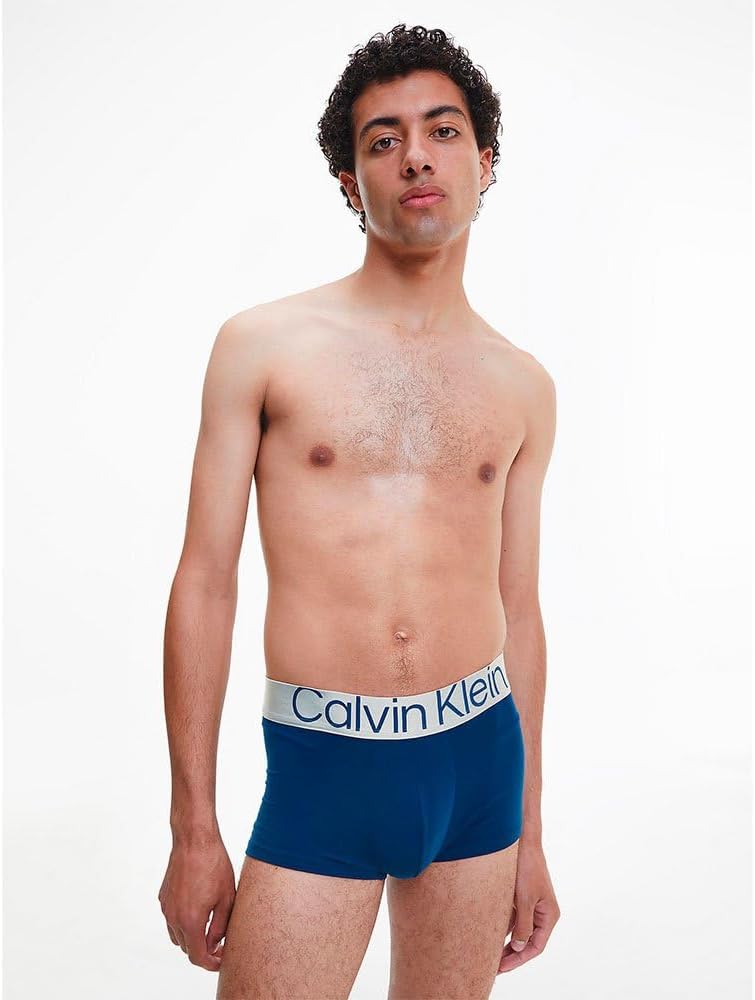 Calvin Klein Herren Boxershorts Low Rise Trunks mit Stretch S Mehrfarbig (Blue Shadow, Grey Sky, Bla