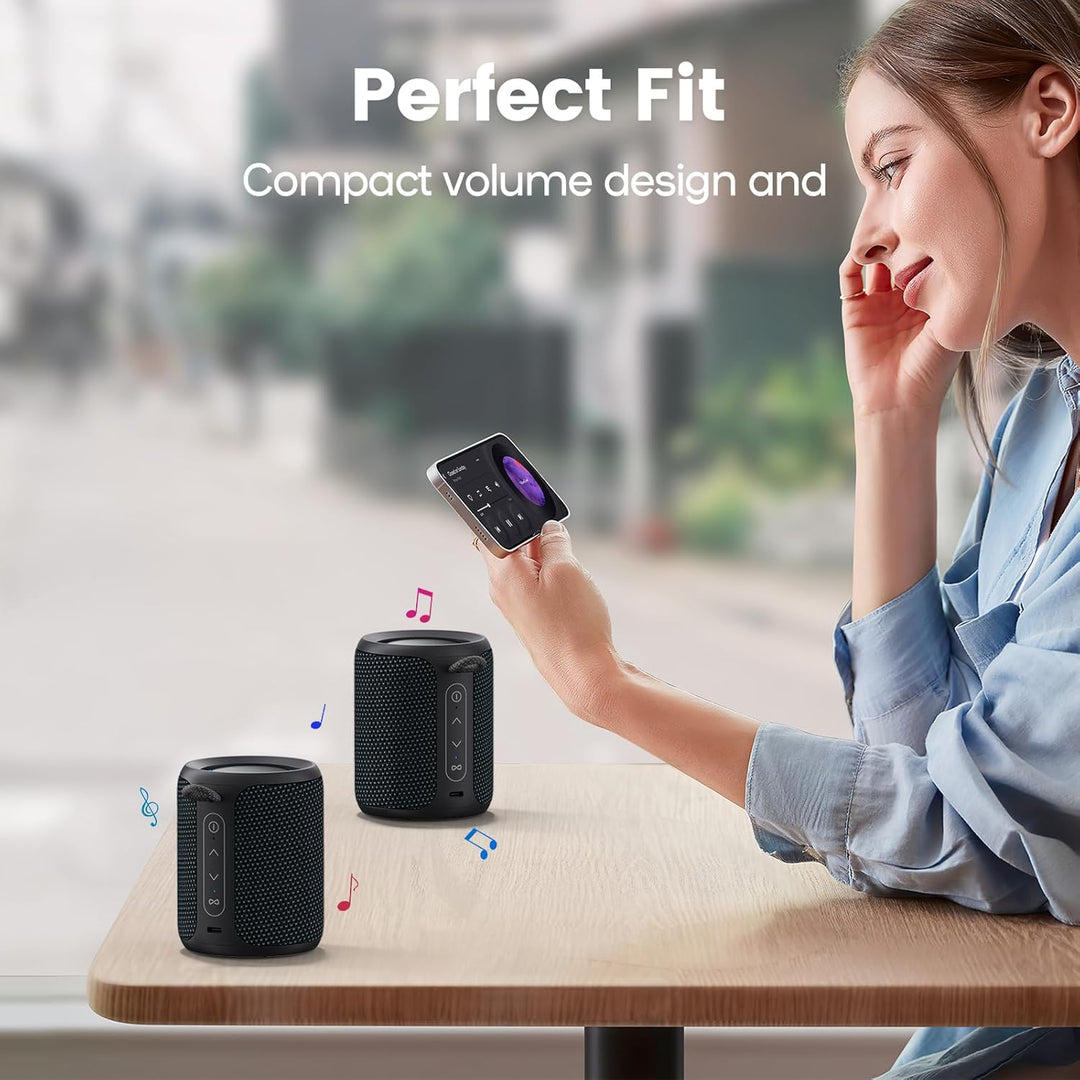 Deeyaple Bluetooth Lautsprecher Klein Tragbarer Musikbox 5.3 IPX7 Wasserdicht Kabellose Stereo Pairi