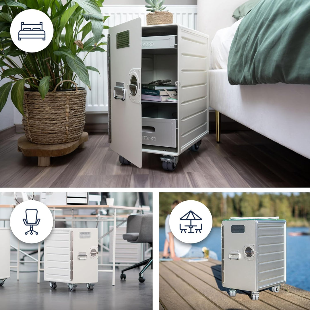 Rollcontainer mit Schubladen, mobiler Aktenschrank, Metallschrank, Schubladenschrank Küche, Druckert