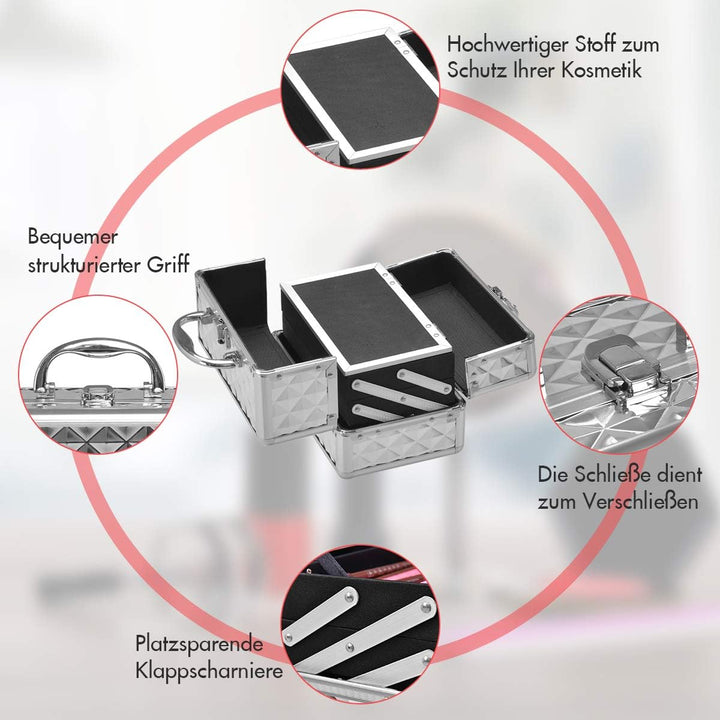DREAMADE Kosmetikkoffer Mini, Schminkkoffer Make-up Multikoffer, Beauty Case, Make-up Box Kosmetikka