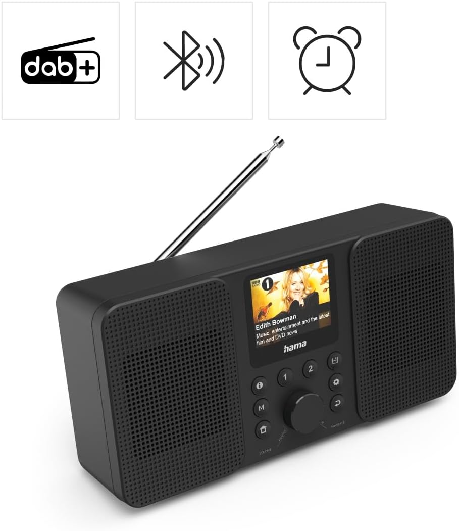 Hama Digitalradio (Internetradio, Radio mit Bluetooth, DAB, DAB+, FM, Dual Band, Radiowecker, 2 Weck
